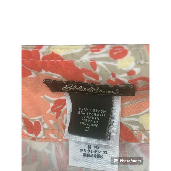 Eddie Bauer Skirt A-line Floral Knee Length Zip Stretch Size 2 - Picture 4 of 4